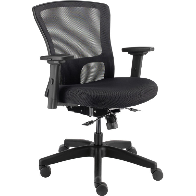 Boss Smoke Fabric Task Chair with Adjustable Arms