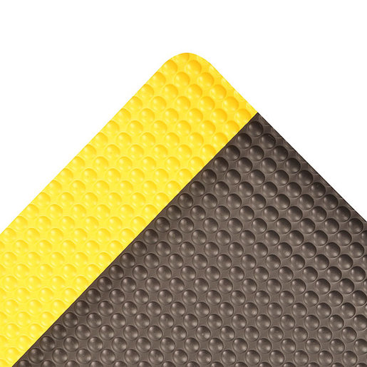 Superior Manufacturing 3" X 5"  Yellow And Black 1/2" Thick Vinyl  482 Bubble Trax™ Non-Slip Anti-Fatigue Floor Mat