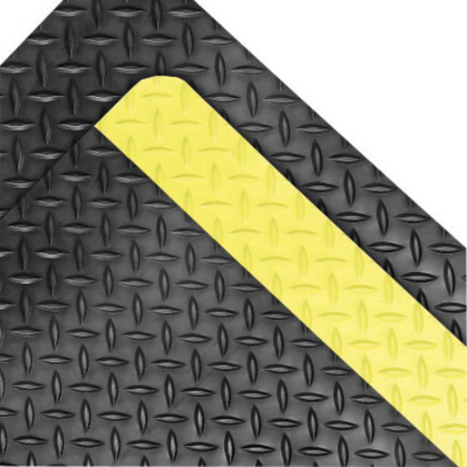 Superior Manufacturing Notrax® 3' X 75' Black And Yellow 9/16" Thick Rubber And Sponge Dura Trax™ Dry Area Safety/Anti-Fatigue Floor Mat