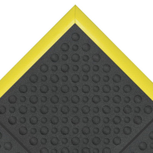 Superior Manufacturing Notrax® 3' X 3' Black 3/4" Thick Nitrile Rubber Cushion-Ease® Wet/Dry Area Solid Safety/Anti-Fatigue Floor Mat With Interlocking Edges