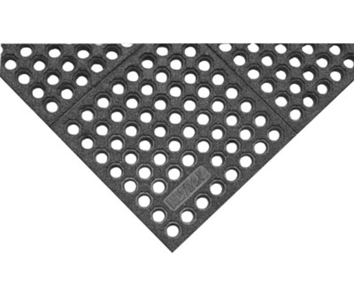 Superior Manufacturing Notrax® 3' X 3' Black 3/4" Thick Nitrile Rubber Niru® Cushion-Ease® GSII™ Wet/Dry Area Safety/Anti-Fatigue Floor Mat With Interlocking Edges And Grit