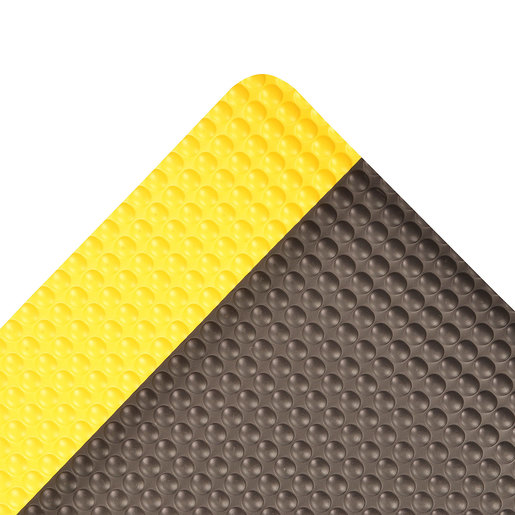 Superior Manufacturing 2" X 3" Yellow And Black 1" Thick Vinyl 982 Bubble Trax Grande™ Non-Slip  Anti-Fatigue Floor Mat