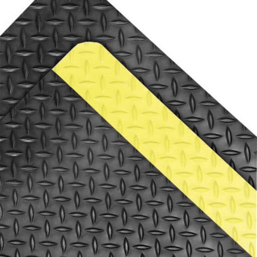 Superior Manufacturing Notrax® 3' X 75' Black And Yellow 1" Thick Rubber Dura Trax™ Grande™ Dry Area Safety/Anti-Fatigue Floor Mat