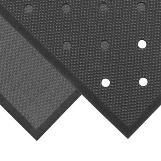 Superior Manufacturing Notrax® 3' X 3' Black 5/8" Thick PVC Nitrile Foam Superfoam® Dry Area Safety/Anti-Fatigue Floor Mat