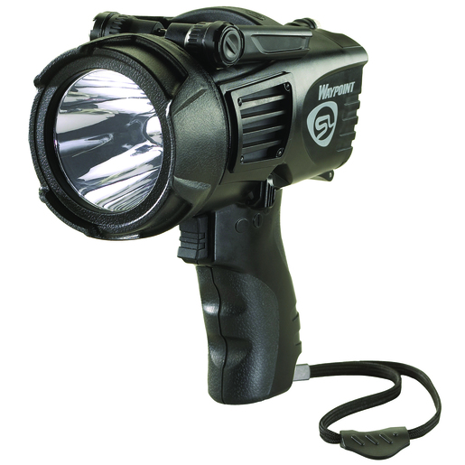 Streamlight® Black Waypoint® Non-Rechargeable Pistol Grip Spotlight With 12V DC Power Cord (Requires 4 C Alkaline Batteries - Sold Separately)