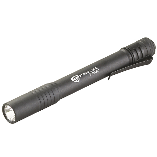 Streamlight® Matte Black Stylus Pro® Flashlight With White LED (2 AAA Alkaline Batteries Included) (Clamshell Pack)