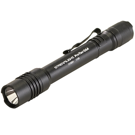 Streamlight® Black ProTac® Professional Tactical Flashlight With Removable Pocket Clip (2 AA Alkaline Batteries Included)