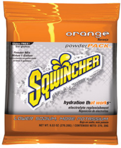 Sqwincher® 9.53 Ounce Powder Pack™ Instant Powder Concentrate Packet Orange Electrolyte Drink - Yields 1 Gallon (20 Single Serving Packets Per Box)