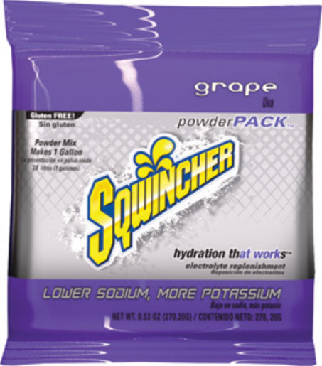 Sqwincher® 9.53 Ounce Powder Pack™ Instant Powder Concentrate Packet Grape Electrolyte Drink - Yields 1 Gallon (20 Single Serving Packets Per Box)