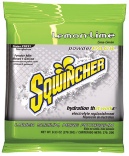 Sqwincher® 9.53 Ounce Powder Pack™ Instant Powder Concentrate Packet Lemon Lime Electrolyte Drink - Yields 1 Gallon (20 Single Serving Packets Per Box)