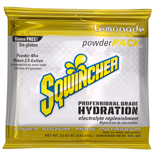 Sqwincher® 23.83 Ounce Powder Pack™ Instant Powder Concentrate Packet Lemonade Electrolyte Drink - Yields 2.5 Gallons (32 Packets Per Case)