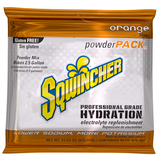 Sqwincher® 23.83 Ounce Powder Pack™ Instant Powder Concentrate Packet Orange Electrolyte Drink - Yields 2.5 Gallons (32 Packets Per Case)