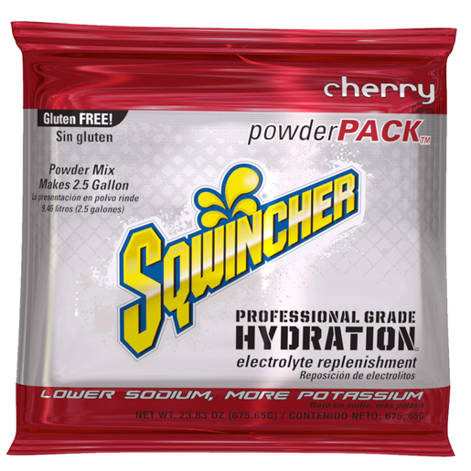 Sqwincher® 23.83 Ounce Powder Pack™ Instant Powder Concentrate Packet Cherry Electrolyte Drink - Yields 2.5 Gallons (32 Packets Per Case)