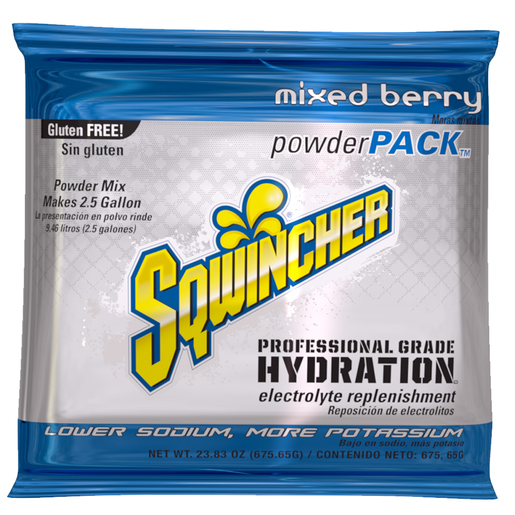 Sqwincher® 23.83 Ounce Powder Pack™ Instant Powder Concentrate Packet Mixed Berry Electrolyte Drink - Yields 2.5 Gallons (32 Packets Per Case)