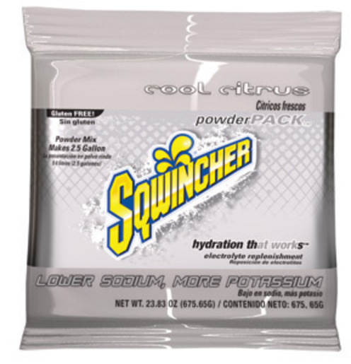 Sqwincher® 23.83 Ounce Powder Pack™ Instant Powder Concentrate Packet Cool Citrus Electrolyte Drink - Yields 2.5 Gallons (32 Packets Per Case)
