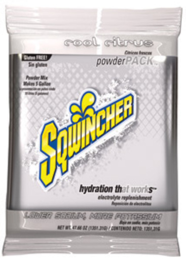 Sqwincher® 47.66 Ounce Powder Pack™ Instant Powder Concentrate Packet Cool Citrus Electrolyte Drink - Yields 5 Gallons (16 Packets Per Case)