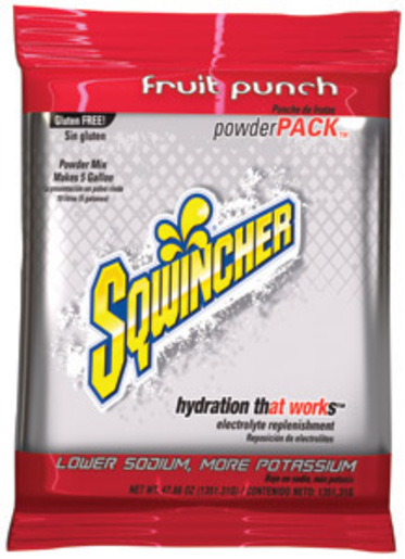 Sqwincher® 47.66 Ounce Powder Pack™ Instant Powder Concentrate Packet Fruit Punch Electrolyte Drink - Yields 5 Gallons (16 Packets Per Case)