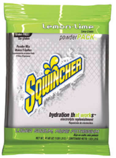 Sqwincher® 47.66 Ounce Powder Pack™ Instant Powder Concentrate Packet Lemon Lime Electrolyte Drink - Yields 5 Gallons (16 Packets Per Case)