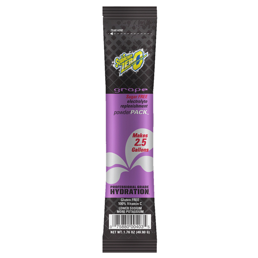 Sqwincher® 1.76 Ounce Powder Pack?™ ZERO Instant Powder Concentrate Packet Grape Electrolyte Drink - Yields 2.5 Gallons (32 Packets Per Case)