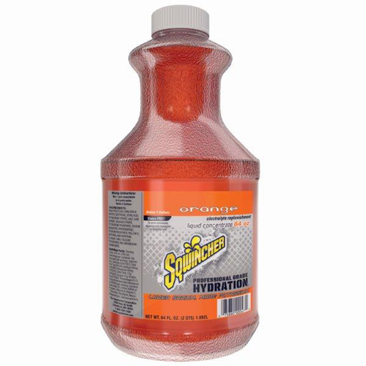 Sqwincher® 64 Ounce Liquid Concentrate Bottle Orange Electrolyte Drink - Yields 5 Gallons (6 Each Per Case)