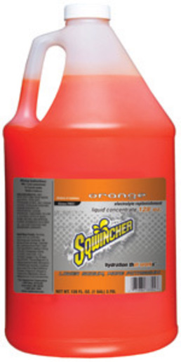 Sqwincher® 128 Ounce Liquid Concentrate Bottle Orange Electrolyte Drink - Yields 6 Gallons (4 Each Per Case)