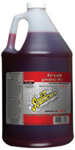 Sqwincher® 128 Ounce Liquid Concentrate Bottle Fruit Punch Electrolyte Drink - Yields 6 Gallons (4 Each Per Case)