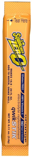Sqwincher® .11 Ounce Qwik Stik™ ZERO Instant Powder Concentrate Stick Orange Electrolyte Drink - Yields 20 Ounces (50 Each Per Package)