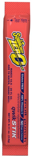 Sqwincher® .11 Ounce Qwik Stik™ ZERO Instant Powder Concentrate Stick Fruit Punch Electrolyte Drink - Yields 20 Ounces (50 Each Per Package)