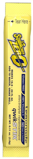 Sqwincher® .11 Ounce Qwik Stik™ ZERO Instant Powder Concentrate Stick Lemonade Electrolyte Drink - Yields 20 Ounces (50 Each Per Package)