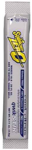 Sqwincher® .11 Ounce Qwik Stik™ ZERO Instant Powder Concentrate Stick Cool Citrus Electrolyte Drink - Yields 20 Ounces (50 Each Per Package)