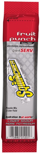 Sqwincher® 1.26 Ounce Qwik Serv™ Instant Powder Concentrate Packet Fruit Punch Electrolyte Drink - Yields 16.9 Ounces (8 Packs Per Bag)