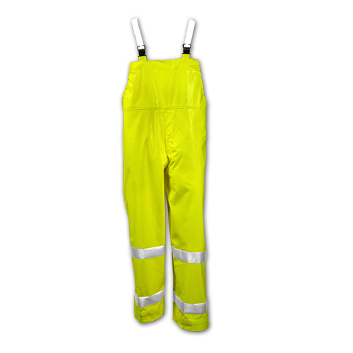 Tingley 2X Fluorescent Yellow/Green Comfort-Brite® 14 mil PVC And Polyester Class E Level 2 Flame Resistant Rain Bib Overalls With Fly Front And Snap Closure And Silver Reflective Tape