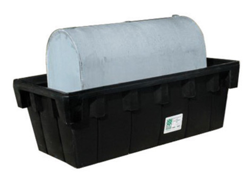 UltraTech 84 1/2" X 43 3/4" X 29" Ultra-275 Containment Sump® Black Polyethylene Spill Containment Sump With 360 Gallon Spill Capacity And Drain For 275 Gallon Oval Tank