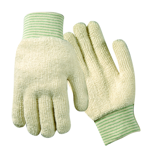 Wells Lamont Large White Standard Weight Cotton Terry Cloth Heat Resistant Gloves With Knit Wrist Cuff