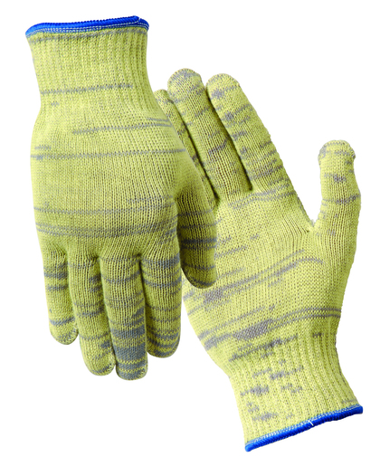 Wells Lamont Medium Gray And Yellow Whizard® Metalguard® Seamless Knit 10 gauge Medium Weight Fiber And Stainless Steel Ambidextrous Cut Resistant Gloves With Knit Wrist