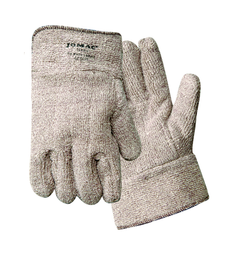 Wells Lamont X-Large Brown And White Jomac® Extra Heavy Weight Loop-Out Terry Cloth Heat Resistant Gloves With 2 1/2" Safety Cuff