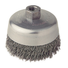Radnor 4" X 5/8" - 11 Carbon Steel Crimped Wire Cup Brush For Use On Right Angle Grinders
