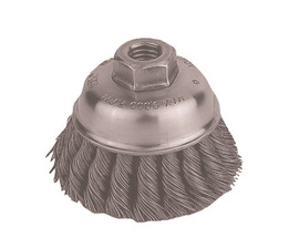 Radnor 6" X 5/8" - 11 Carbon Steel Heavy Duty Double Row Knot Wire Cup Brush For Use On Right Angle Grinders