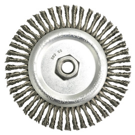 Radnor 6" X 5/8" - 11 Carbon Steel Stringer Bead Twist Knot Wire Wheel Brush For Use On Bench/Pedestal, Die And Right Angle Grinders