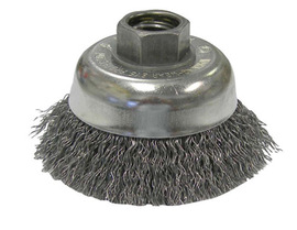 Radnor 2 3/4" X 5/8" - 11 Carbon Steel Crimped Wire Cup Brush For Use On Small Angle Grinders