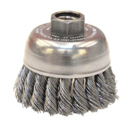 Radnor 2 3/4" X 5/8" - 11 Carbon Steel Knot Wire Cup Brush For Use On Small Angle Grinders