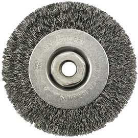 Radnor 4" X 1/2" - 13 Carbon Steel Crimped Wire Wheel Brush For Use On Small Angle Grinders