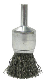 Radnor 3/4" X 1/4" Carbon Steel Crimped Wire Mounted End Brush For Use On Die Grinders And Drills