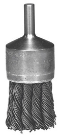 Radnor 1 1/8" X 1/4" Carbon Steel Knot Wire Mounted End Brush For Use On Die Grinders And Drills