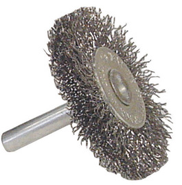 Radnor 3" X 1/4" Carbon Steel Fine Crimped Wire Mounted Wheel Brush For Use On Die Grinders And Drills