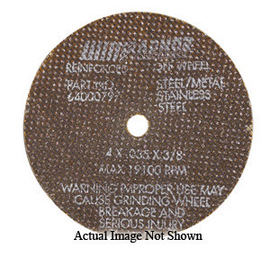 Radnor 4" X .0350" X 5/8" A60O Aluminum Oxide Reinforced Type 1 Cut Off Wheel For Use With Straight Shaft Grinder On Metal