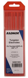 Radnor 0.040" X 7" Ground Finish 2% Thoriated Tungsten Electrode (10 Per Package)