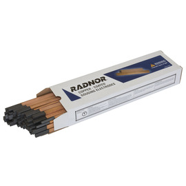 Radnor 3/8" X 5/32" X 12" Copper-Coated Flat Gouging Carbon Air/Carbon Arc Gouging Electrode (50 Per Box)