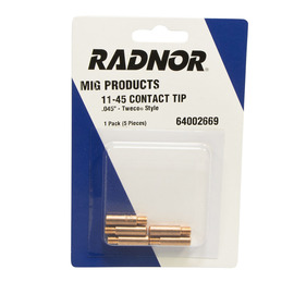 Radnor RAD1145B Model 11-45 .045" Standard Duty Contact Tip For 160 - 250A Radnor Pro, Tweco Mini-MIG-Gun, No. 1 And Spray Master Series MIG Guns