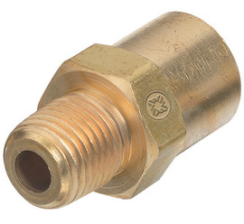 Radnor AW-15A 1/4" NPT Male To B-Size Female Right Hand Thread Brass Inert Arc Adapter